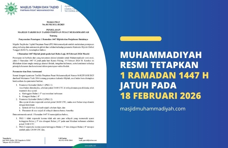 Penetapan 1 Ramadan 1447 H versi Muhammadiyah.
