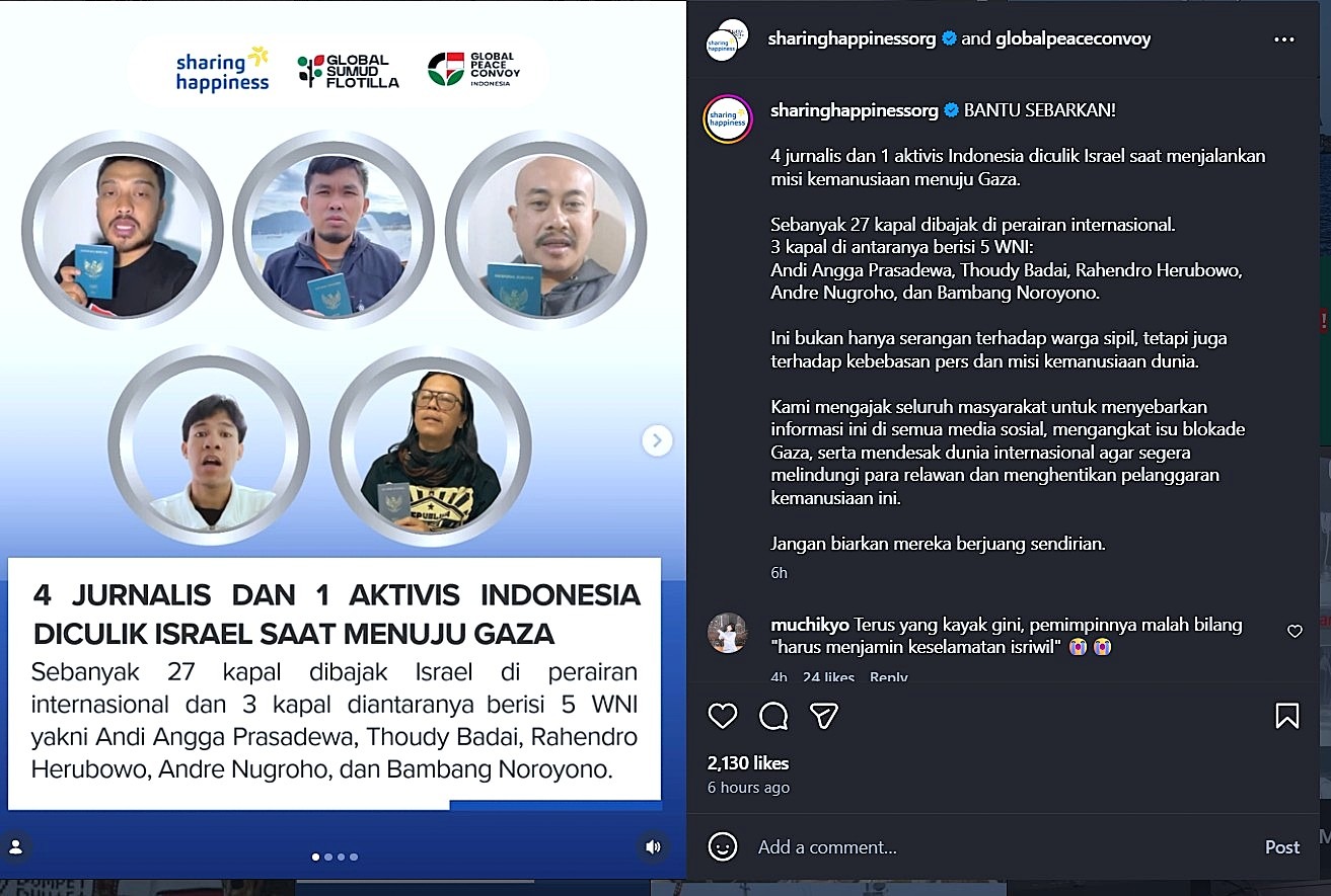 PWI Kecam Penahanan Jurnalis Indonesia oleh Israel dalam Misi Kemanusiaan ke Gaza