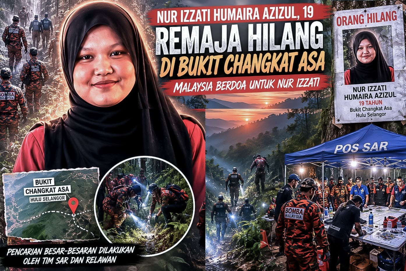 “Mama, Izzati Belum Pulang…” Viral Kisah Hilangnya Nur Izzati di Bukit Changkat Asa yang Membuat Malaysia Menangis