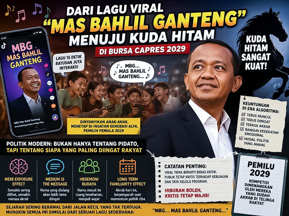 Lagu MBG “Mas Bahlil Ganteng” dan Munculnya Kuda Hitam Menuju Pilpres 2029