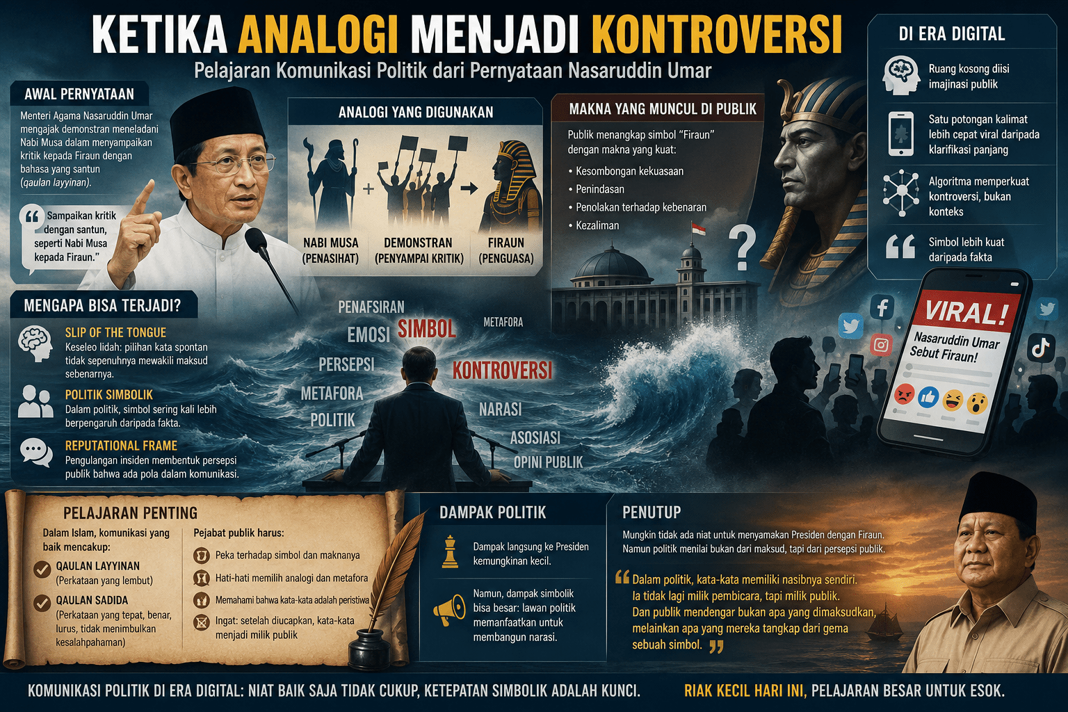 Ketika Analogi Menjadi Kontroversi: Pelajaran Komunikasi Politik dari Pernyataan Nasaruddin Umar