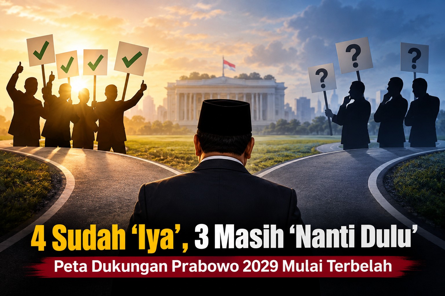 “4 Sudah ‘Iya’, 3 Masih ‘Nanti Dulu'”: Peta Dukungan Prabowo 2029 Mulai Terbelah