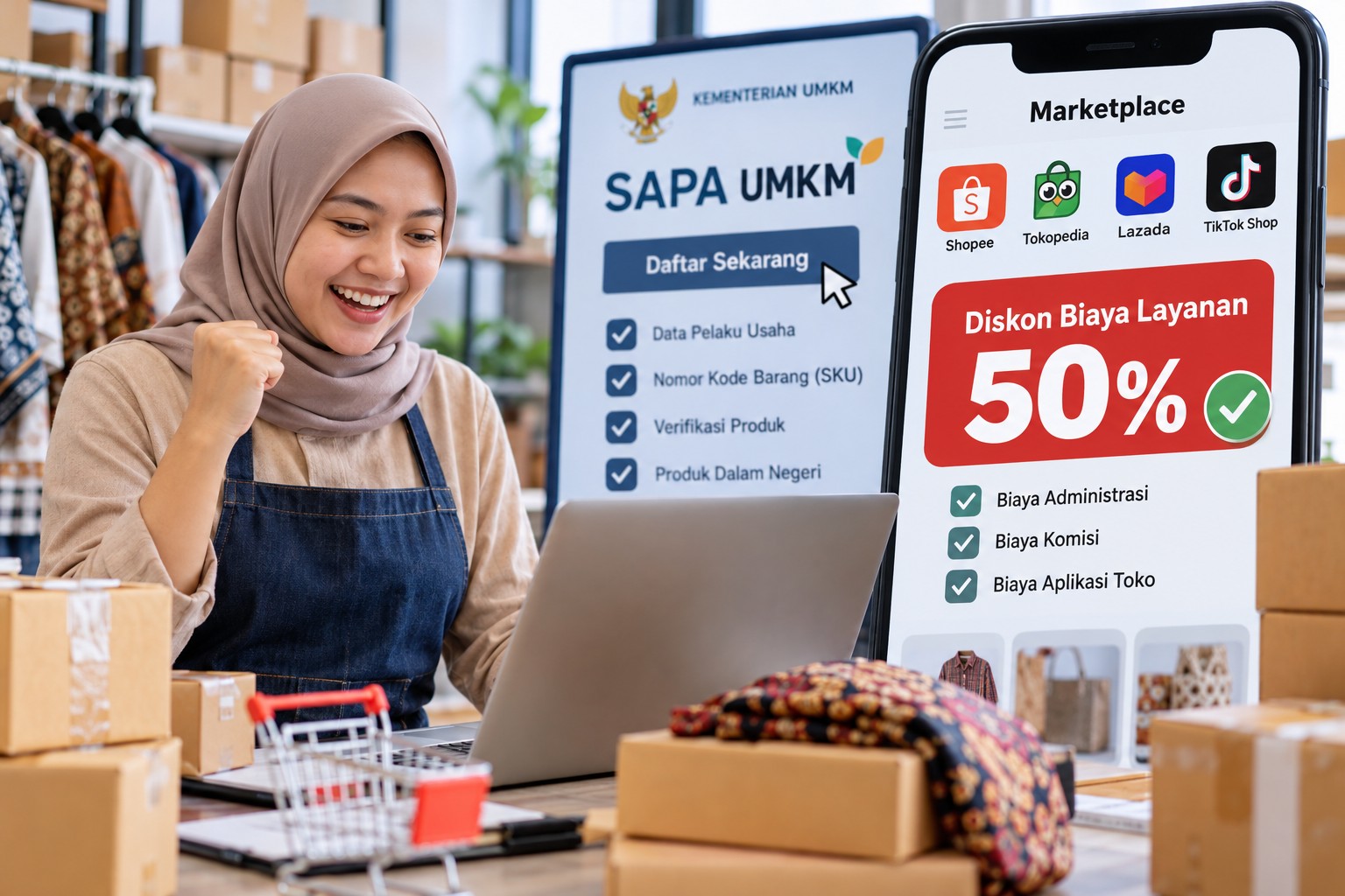 Mulai 25 Oktober, UMK Dapat Diskon 50% Biaya Jualan di Marketplace — Ini Syaratnya