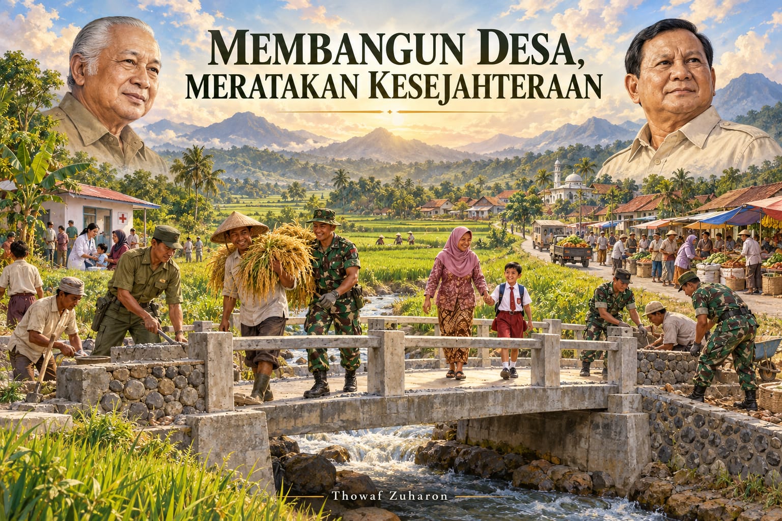 Dari ABRI Masuk Desa hingga Batalyon Teritorial Pembangunan: Pemerataan Ekonomi dari Soeharto ke Prabowo
