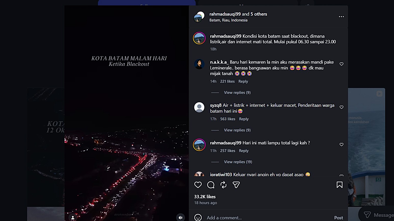 Senin Pagi  Batam Gelap: Blackout Massal Lumpuhkan Kepri, Pekerja Pabrik Dipulangkan