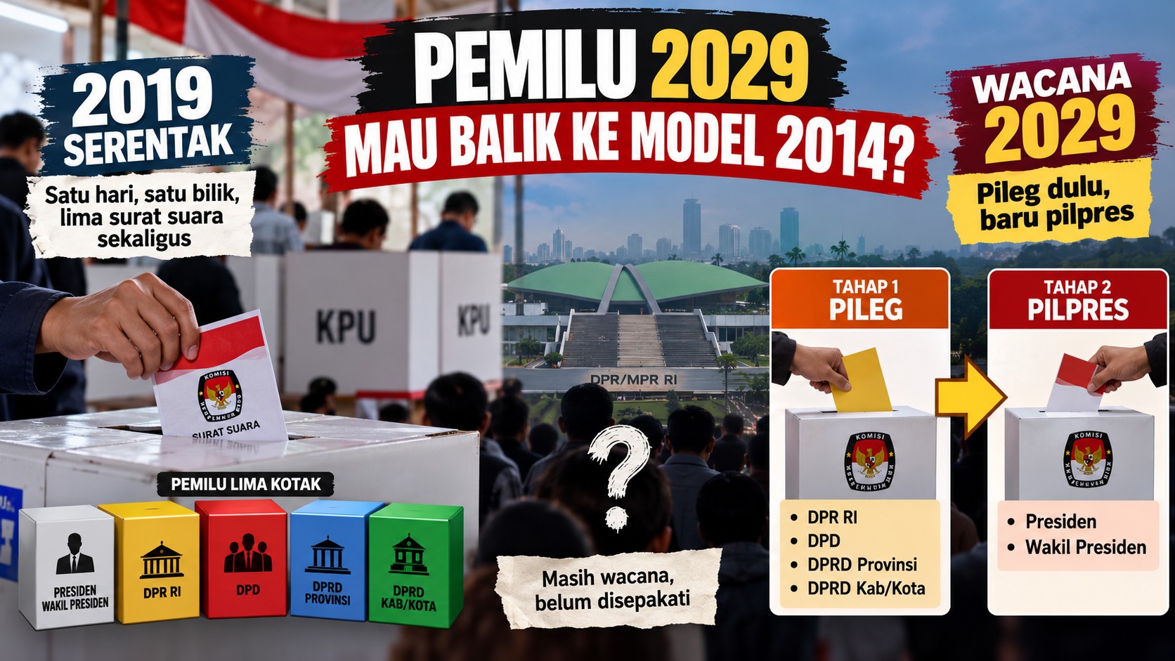 Pileg Dulu, Baru Pilpres: Wacana Pemilu 2029 Makin Kencang di Senayan
